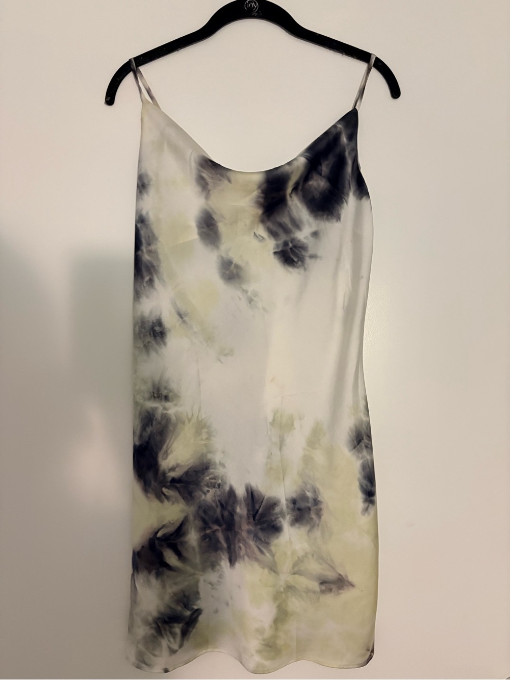Tie-Dye Slip Dress in White, Black & Pale Yellow By Altar’d State